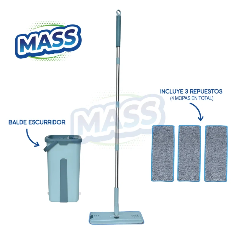 Mopa plana con balde escurridor